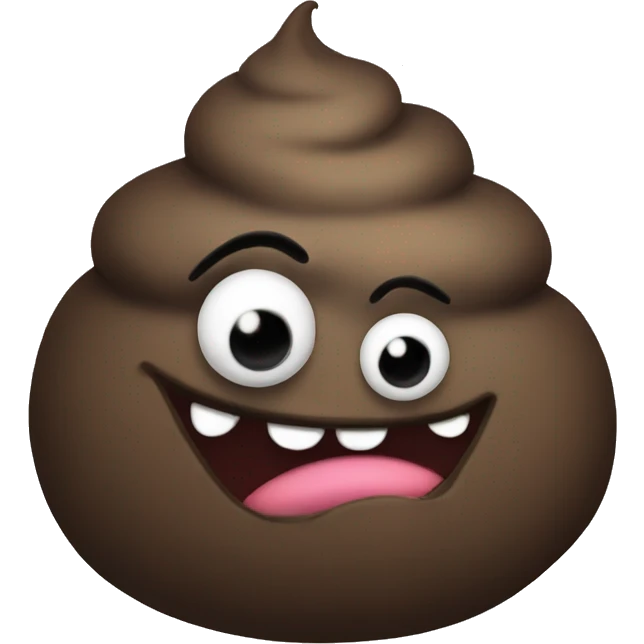 An evil turd looking at a kind turd emoji