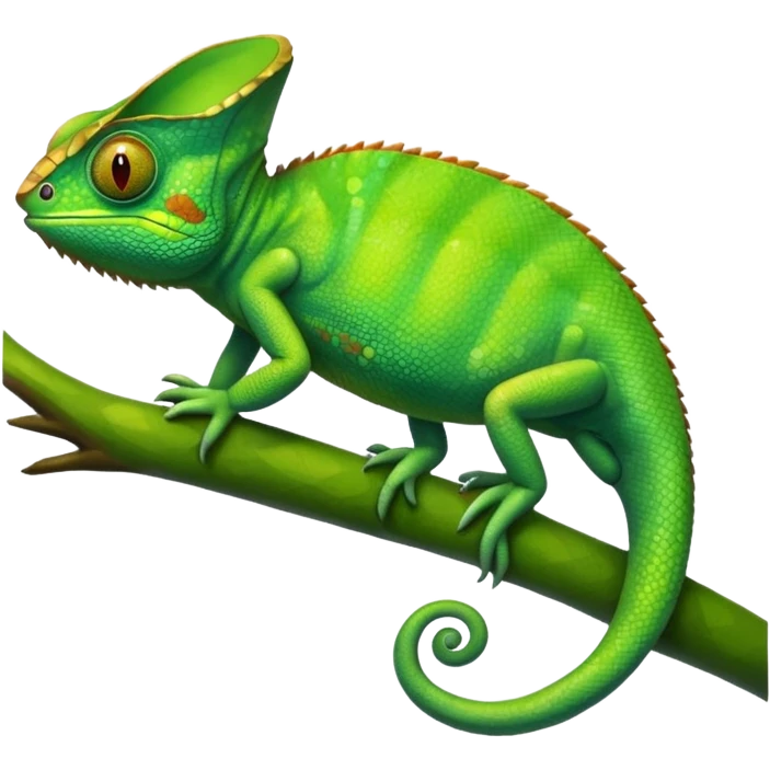 A green chameleon  emoji