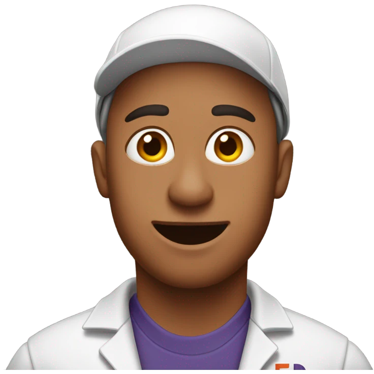 FedEx worker with bacon emoji