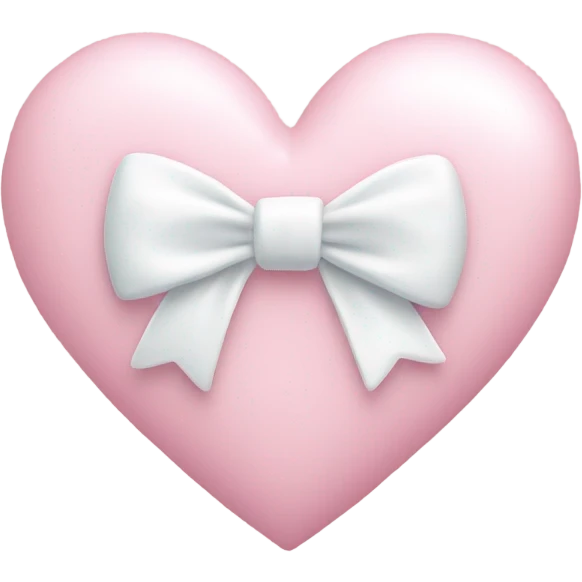 Pastel pink heart with white bow emoji
