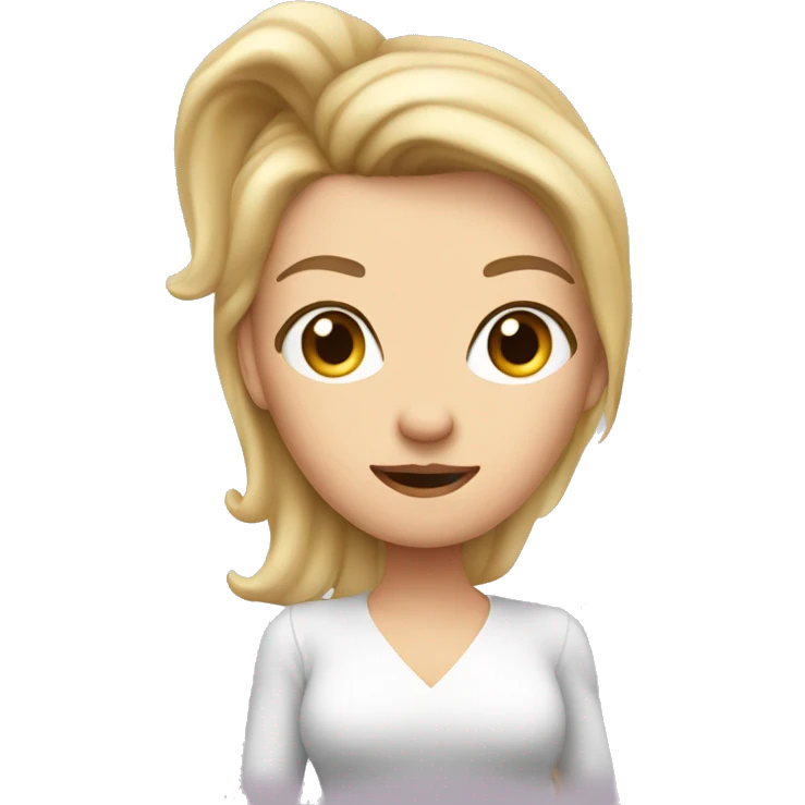 a white women in mini dress with open hair showing point finger pointing on me emoji
