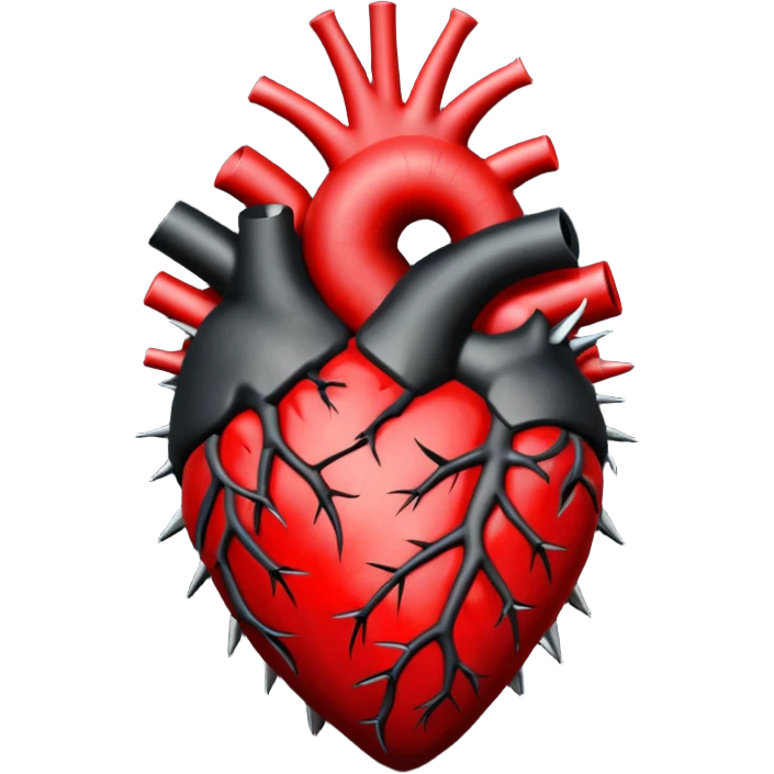 black anatomical heart in torns emoji