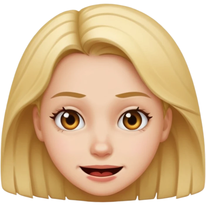 Girl that’s mad but also is trying to smile emoji