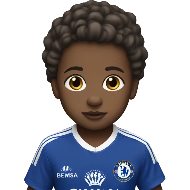 Baby born wearing Chelsea kit emoji