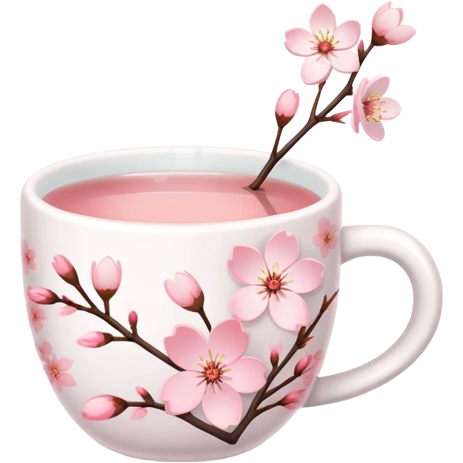 Cute Pastel pink and white Cherry Blossom Sakura Tea emoji