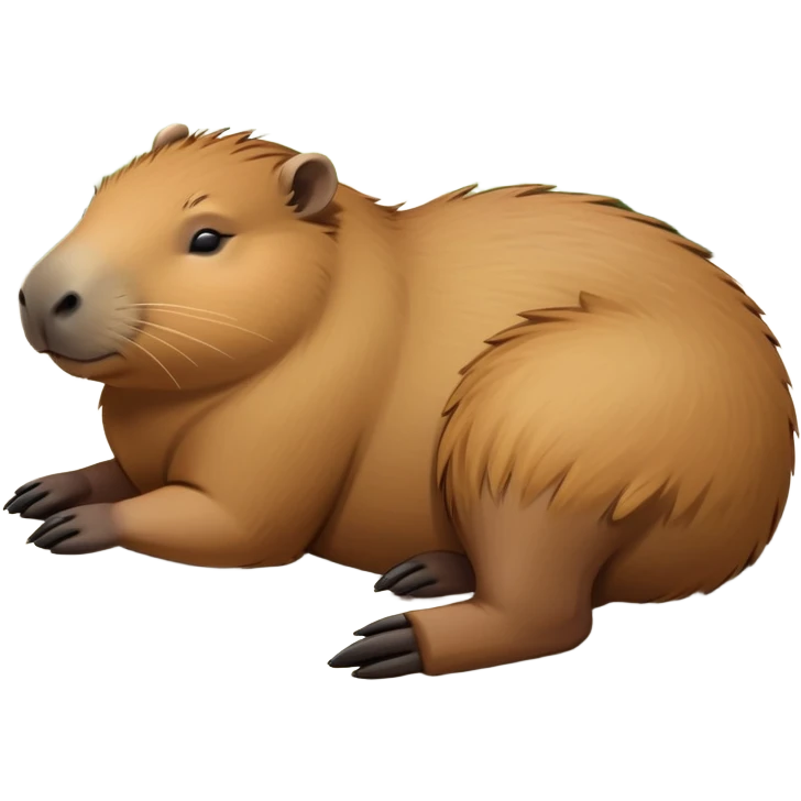 cinematic-Sleeping capybara-realistic-full-body-sleping-emoji,-plump-and-relaxed-body-soaking-in-the-warm-sun,-short-brown-fur-slightly-ruffled,-head-tilted-dramatically,-calm-expressive-eyes-exuding-serene-wisdom,-simplified-yet-realistic emoji