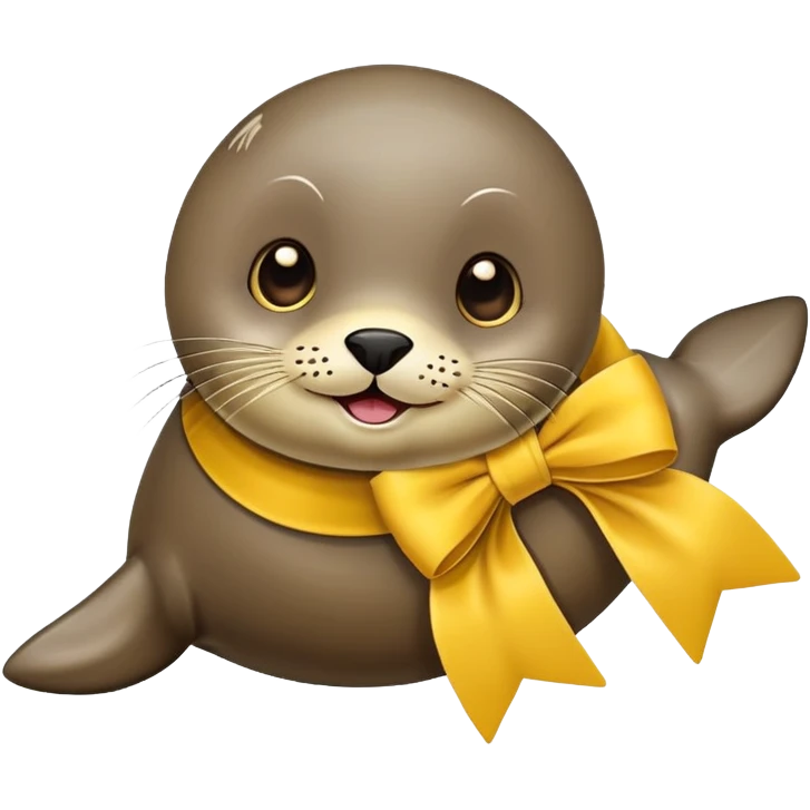 Seal with yellow bow emoji