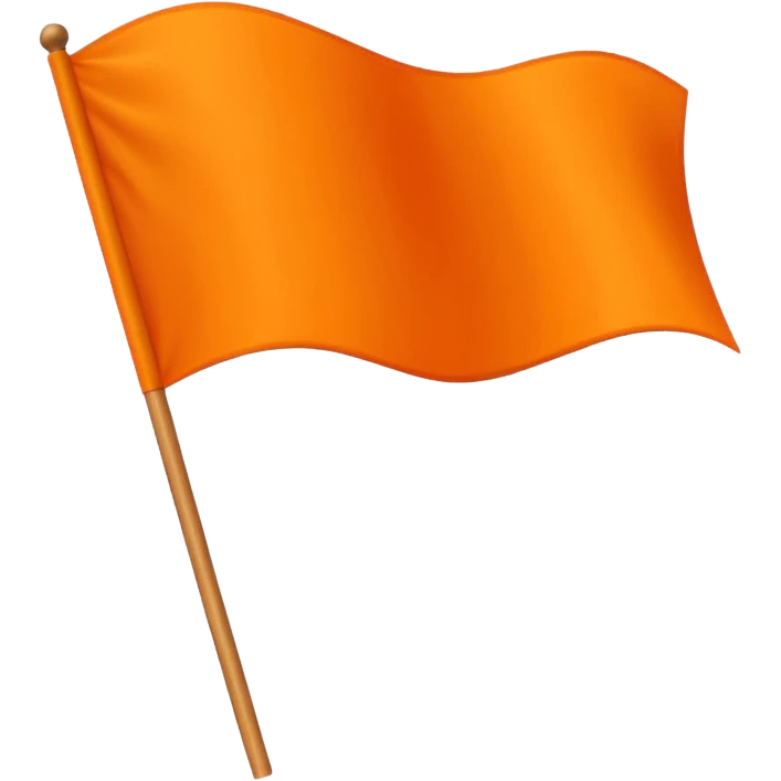 Solid Orange Color wavy flag emoji
