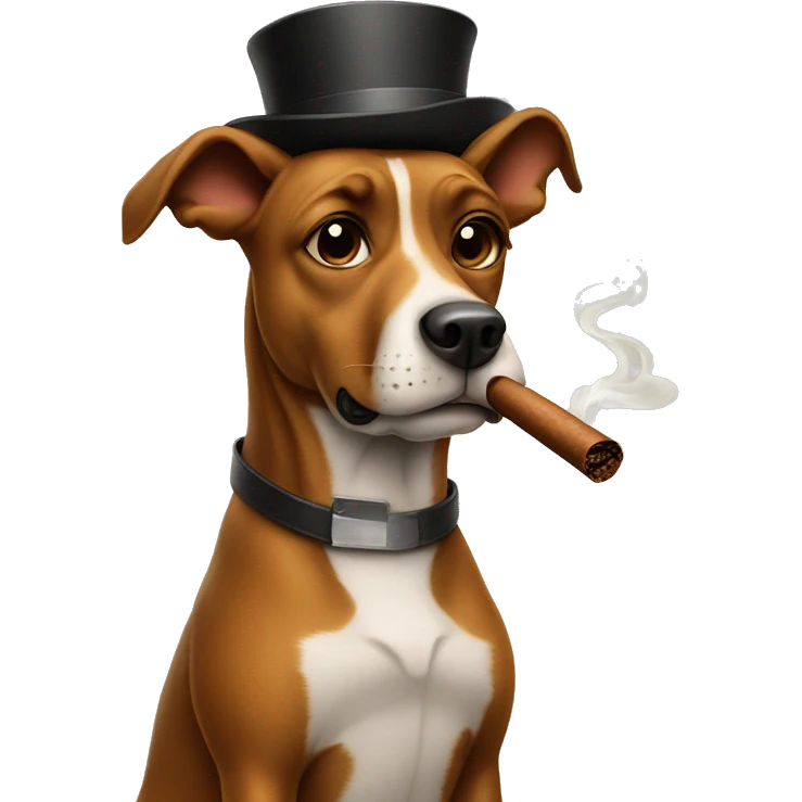 Dog smoking cigar  emoji