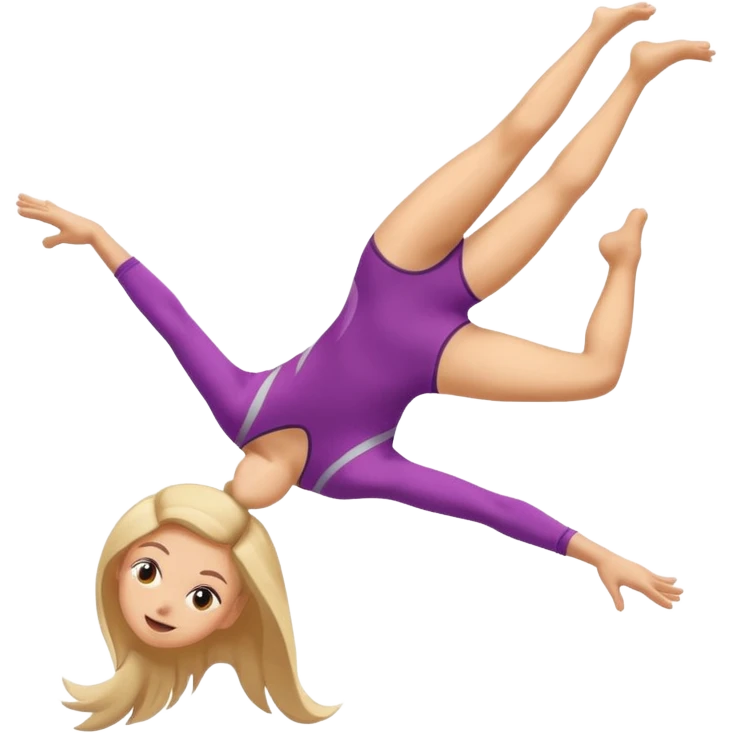 Girl doing backflip similar to acrobat emoji emoji