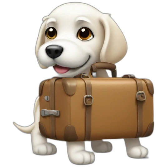 Mini Shnauzer carrying a suitcase emoji