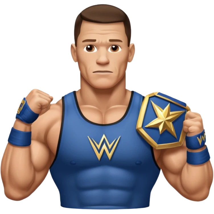 John Cena with wwe championship  emoji