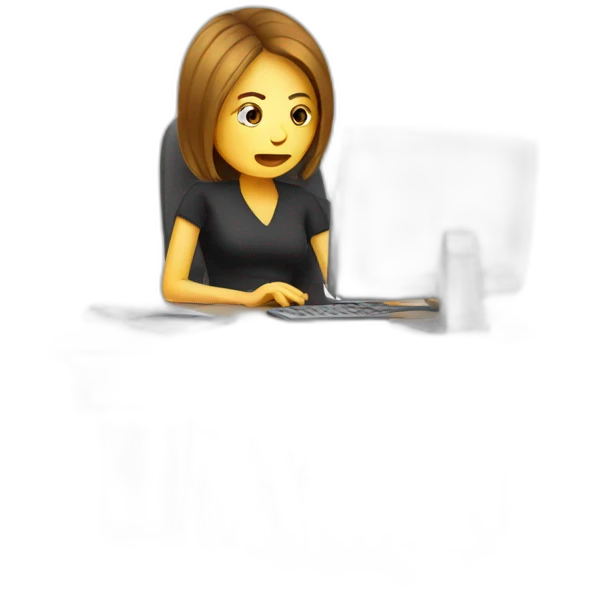 stressed-woman-at-computer emoji