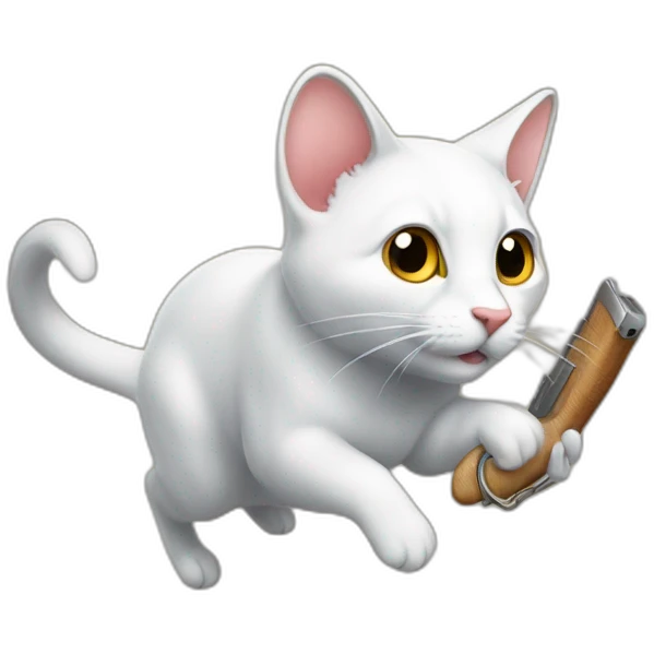 un chat chasse une souris emoji