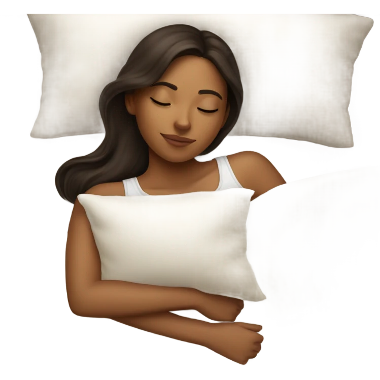 sleeping beauty brunette white girl with a silk pillow emoji