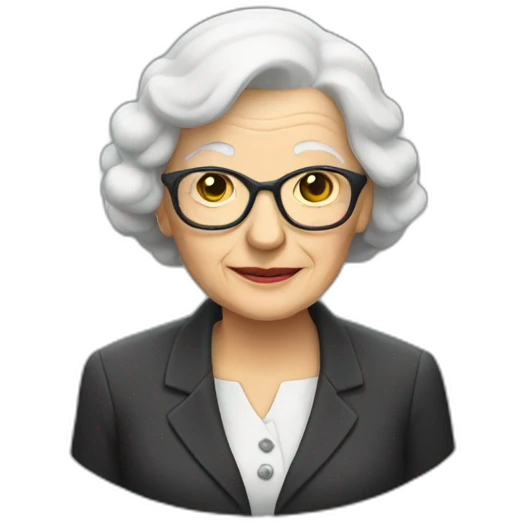 bald old woman in suit emoji