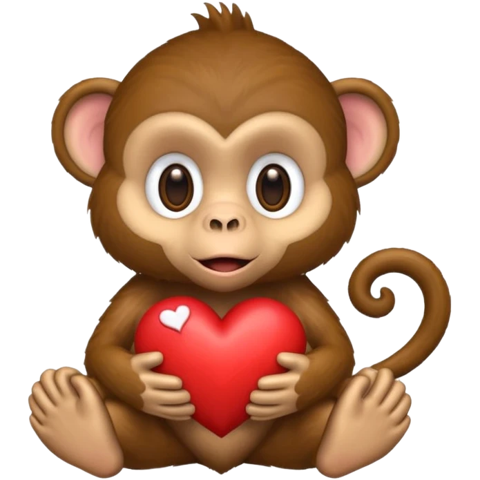 un mono con un corazon emoji
