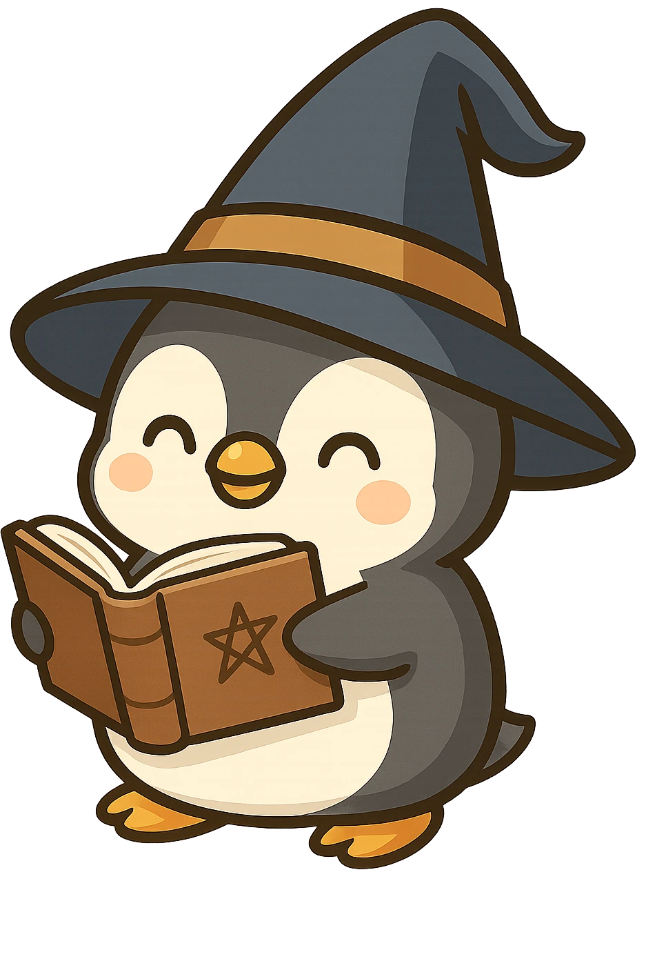 Remove the background so the penguin wizard is on a transparent background. emoji