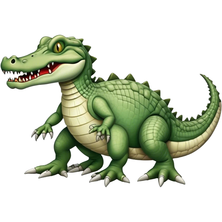 zombie monstrous pale skinned decaying greenish white alligator, vicious, dirty, undead, quadrapedal emoji