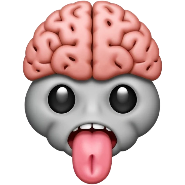 Tongue sticking out of brain emoji emoji