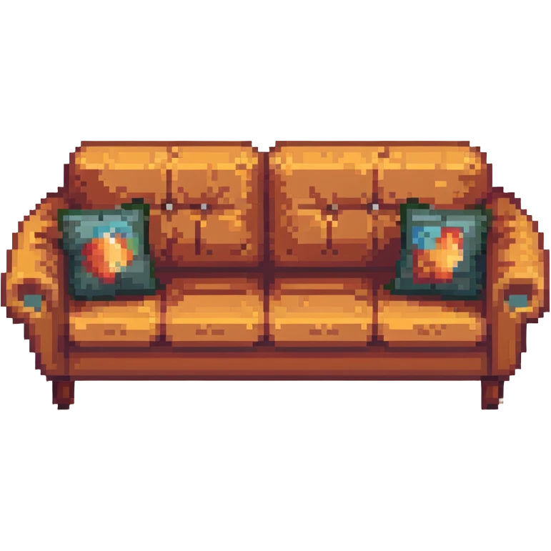cozy sofa with soft cushions in warm colors emoji