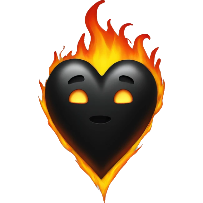 Black heart with fire emoji