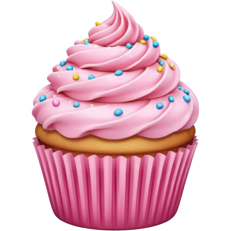Cupcake with pink icing emoji