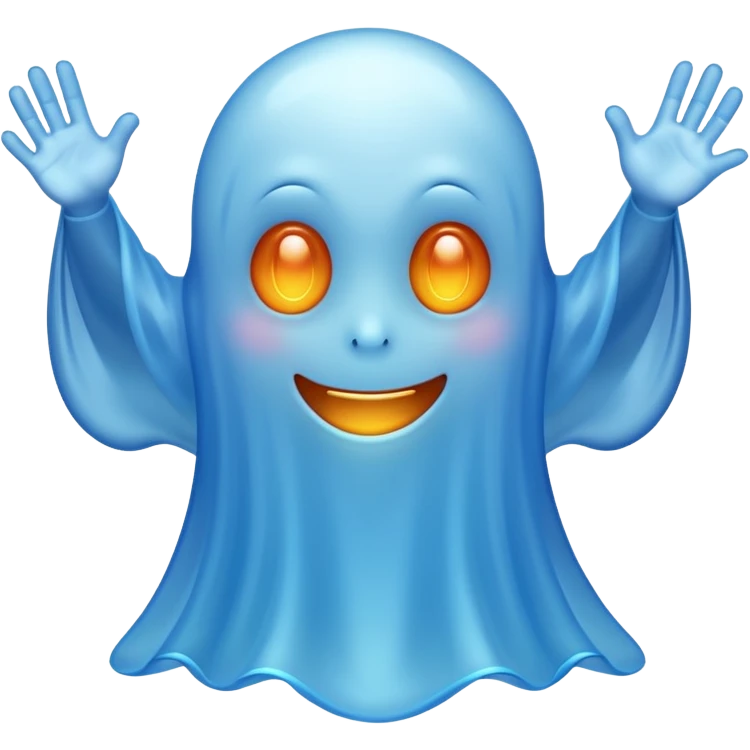 smiling blue ghost emoji