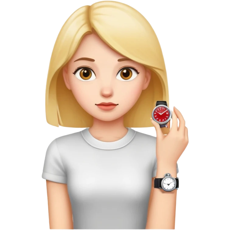 Girl looking at watch emoji