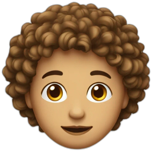 Un rebeu petit avec des cheveux bouclés et mi-long emoji
