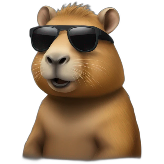 capybara german rave black outfit and sunglasses emoji