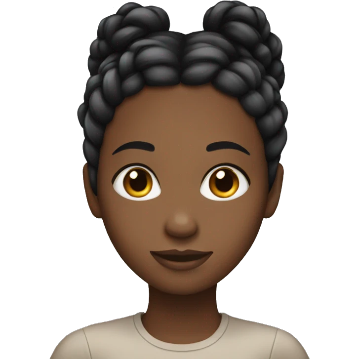 black girl with braids that are black short emoji