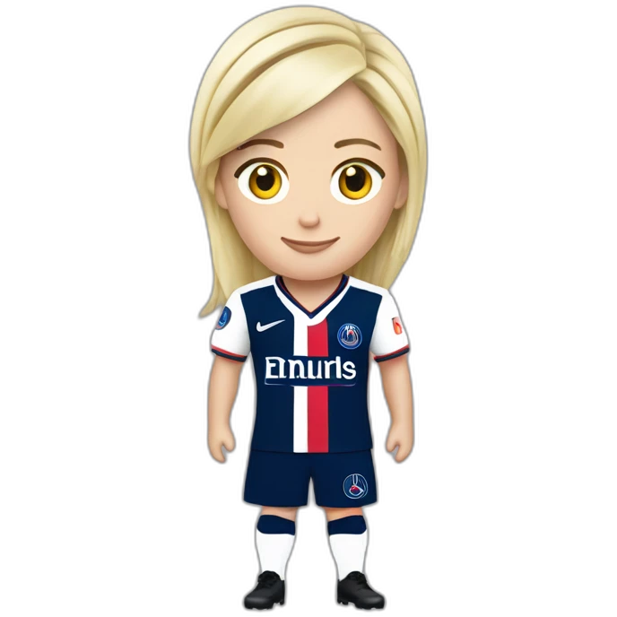 marine le pen with psg home kit emoji
