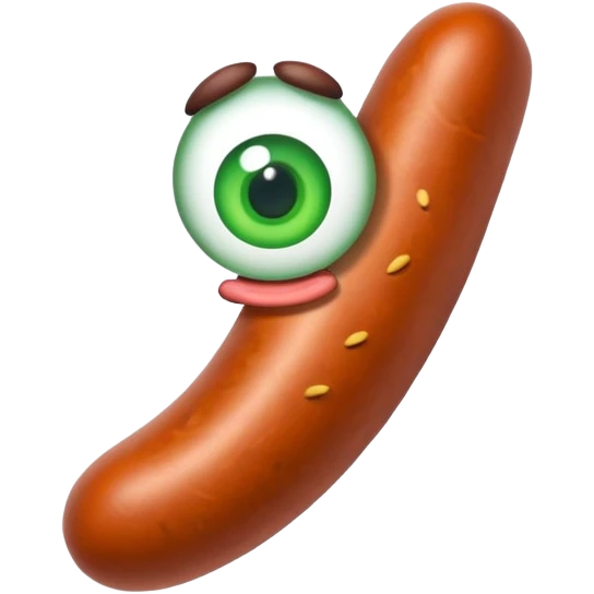 The evil sausage with green eyes emoji
