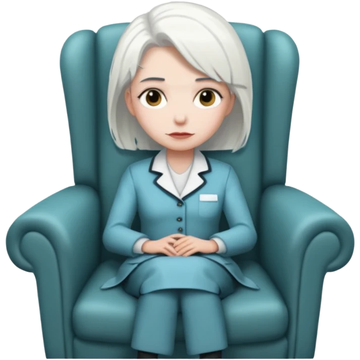 Анжела из lobotomy corporation ожидающая в кресле emoji