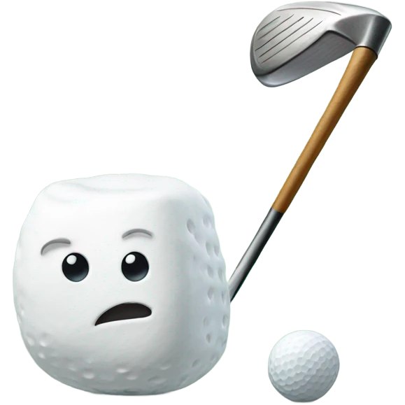 Marshmallow with golf club emoji