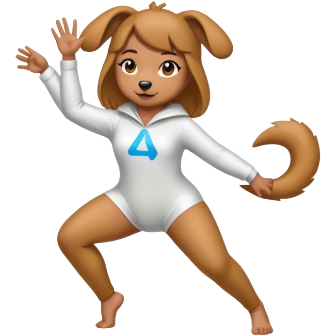 Girl twerking but make it a data dog emoji