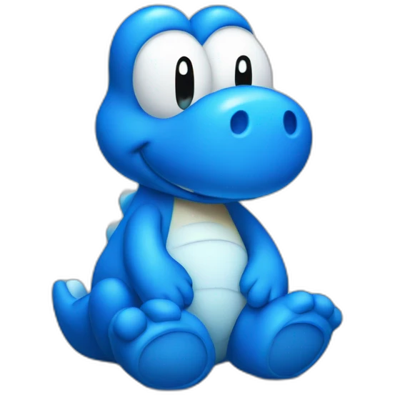 Sad Blue Yoshi emoji