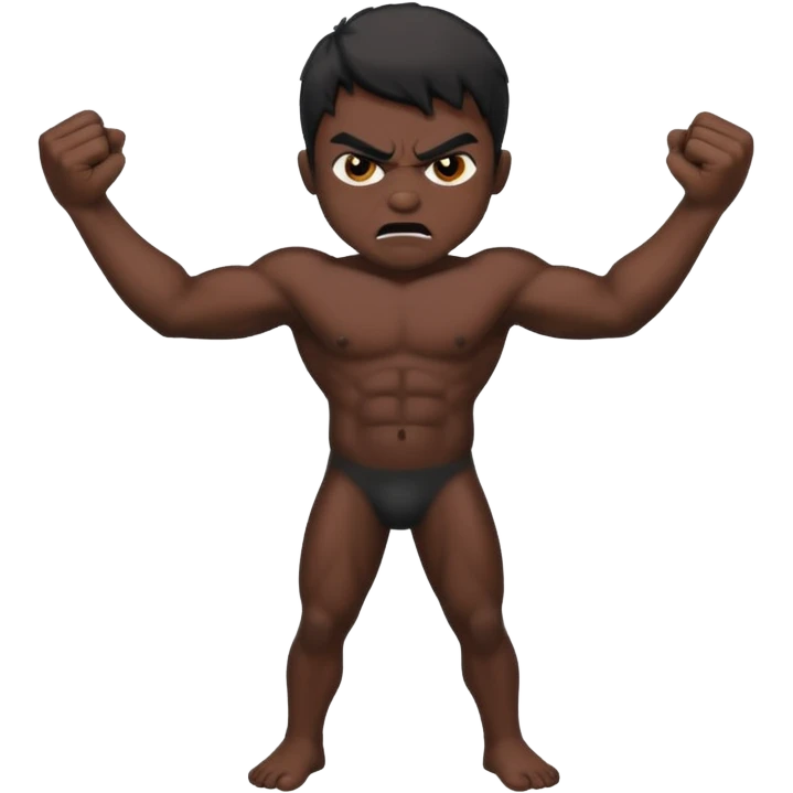 boy black naked muscular and angry emoji