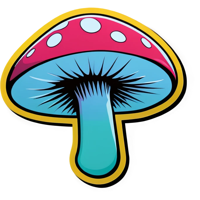 Pop art mushroom emoji