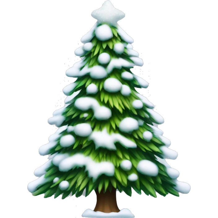 christmas tree with snow emoji