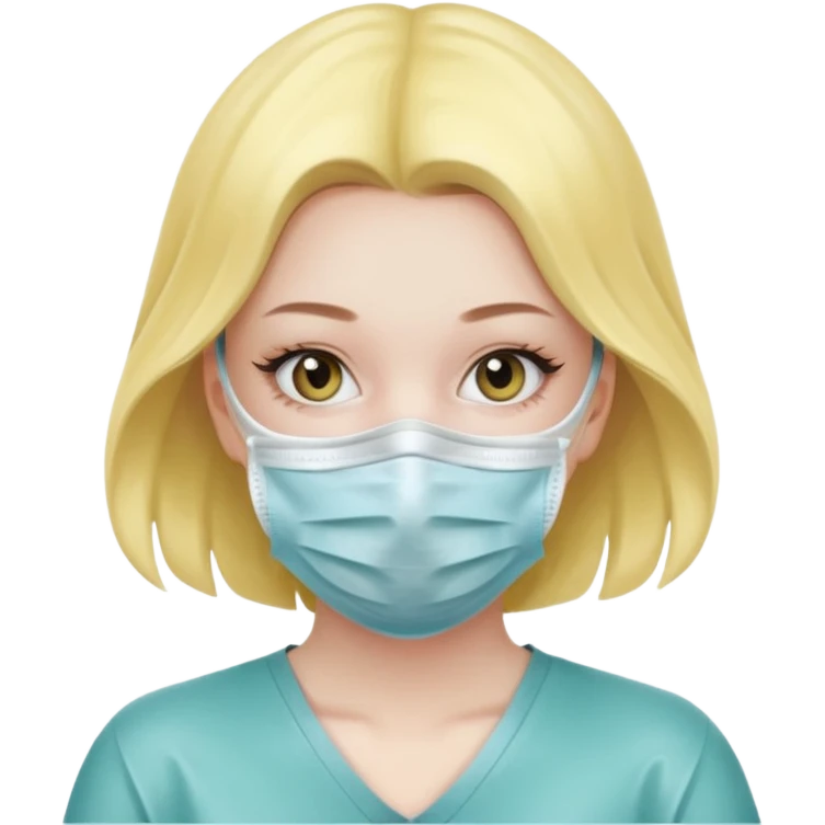 Teen girl wearing surgical mask and latex gloves  emoji