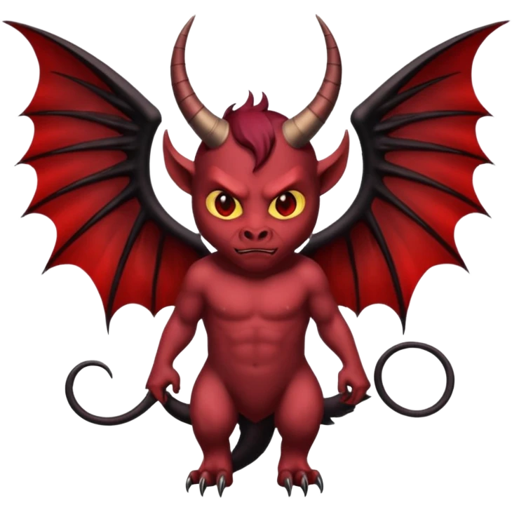 burgundy winged devil emoji