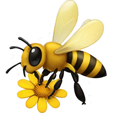 Honey bee and flower  emoji