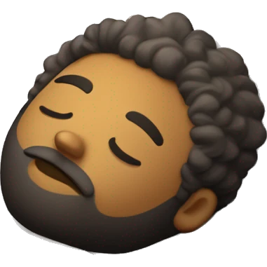 A face with a peaceful expression, closed eyes, and a full beard. He appears relaxed and calm, with a "zzz" symbol beside him, representing sleep or rest. His hair is curly, and the overall vibe is tranquil, capturing a deep sleep or peaceful nap. emoji