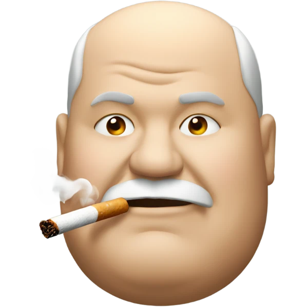 Fat man smoking  emoji