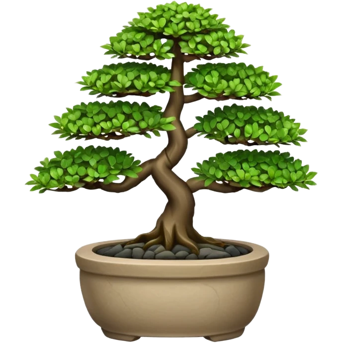 Bonsai Tree – Miniature tree in small pot, trimmed carefully, stone pot emoji