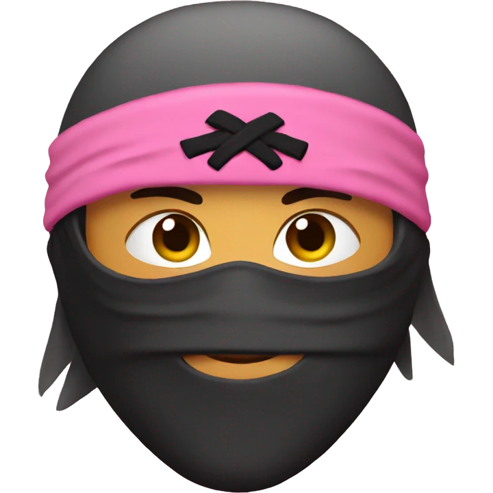 ninja combined with pink love emoji