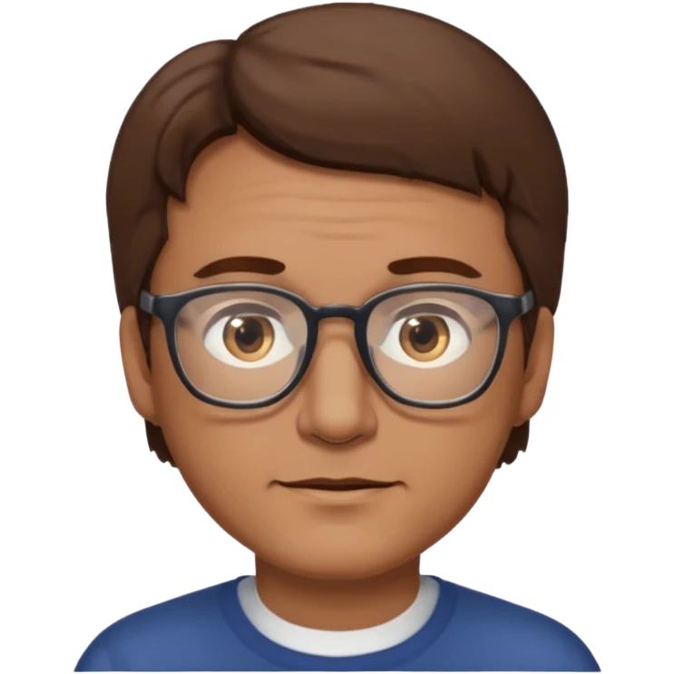 homme cheveux brun age moyen brun lunettes emoji