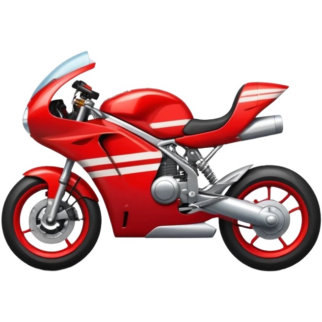 red motorbike with racing stripes emoji